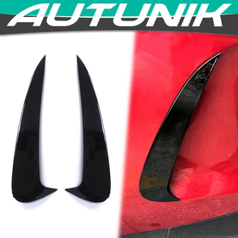 Glossy Black Rear Canards Side Air Vent Trims for Mercedes W205 Coupe C205 C300 C43 AMG 2015-2023