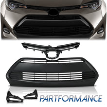 4pcs Gloss Black Front Upper/Lower Bumper Grille Set For Toyota Corolla 2017- 2019