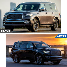 Gloss Black Front Grill for 2018-2021 INFINITI QX80 w/Camera Hole
