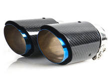 2PCS/Set 2.5" Inlet Carbon Burnt Blue Exhaust Tips Muffler Pipe For Kia Stinger