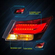 4PCS LED Tail Lights For Honda Accord 2008-2012 Red Smoked Lens Rear Lamps