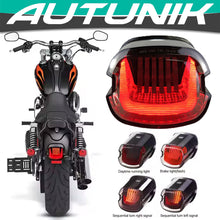 Smoked LED Tail Light Sequential Turn Signal for Harley Davidson Sportster Dyna Road King