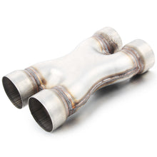 Universal Dual 3" In/Out Crossover X Pipe Exhaust Tip 12" Length Stainless Steel