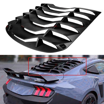 For 2024-2025 Ford Mustang Coupe Matte Black Rear Window Windshield Louver Cover