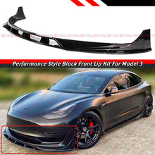 For 2017-2023 Tesla Model 3 Performance Style 4pc Gloss Black Front Bumper Lip Splitter