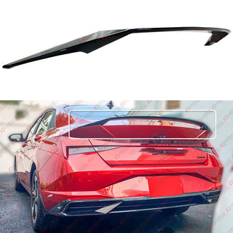 For 2021-2024 Hyundai Elantra Sedan Gloss Black Rear Trunk Spoiler Wing