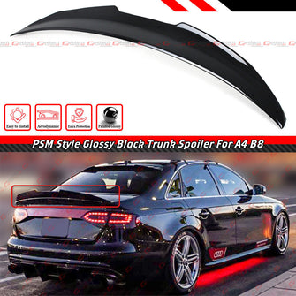 Gloss Black Rear Trunk Spoiler Wing For 2009-2012 Audi A4 B8 Sedan