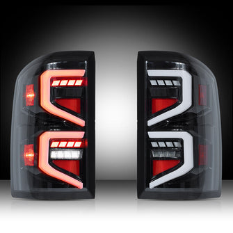 Smoked LED Tail Lights For 2007-2013 Chevy Silverado 1500 2500 3500 HD w/Startup