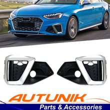 2x Front Lower Bumper Fog Light Grille Covers For 2020-2025 Audi A4 S-Line S4 B9