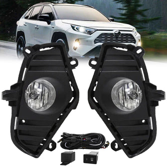 Fog Light Cover Bezels For Toyota RAV4 2019-2024 Harness Switch Kit Halogen