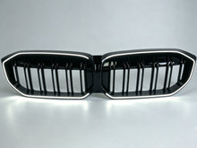 Front Kidney Grille Dual Lines W/ LED Light For BMW 3 Series G20 2023-2026 Gloss Black