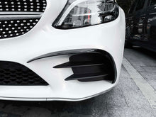 For 2019-2021 Mercedes W205 C205 AMG-Line Front Bumper Canards Air Vent Trim Glossy Black