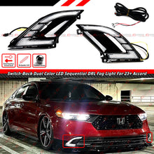 Front Bumper Dual Color Sequential LED DEL Fog Lamp Lights Kit for 2023-2024 Honda Accord w/ Dynamic Star Up Animation