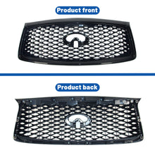 Gloss Black Front Grill for 2018-2021 INFINITI QX80 w/Camera Hole