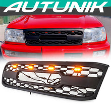 Black Front Bumper Upper Grille w/ LED Light Fit For 1998-2006 Toyota Land Crusier LC100