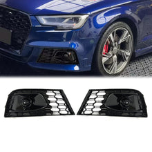 For 2017-2020 Audi A3 Sline S3 8V Black Front Bumper Fog Light Grille Cover Left+Right