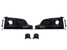 Pair For 2017-2019 Audi A5 S-line S5 B9 Fog Light Grille Trim w/ ACC Caps Black