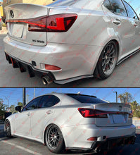 For 2006-2013 Lexus IS250 IS350 Gloss Black LED Rear Bumper Diffuser + V2 Corner Spat