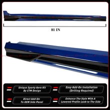 For 2018-2024 Toyota Camry CTM Reservoir Blue Black 2-Toned Side Skirt Extension