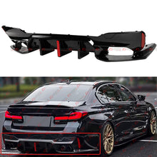 For 2017-2023 BMW G30 530i 540i  Big Fin M5 Style Gloss Black LED Rear Bumper Diffuser Kit