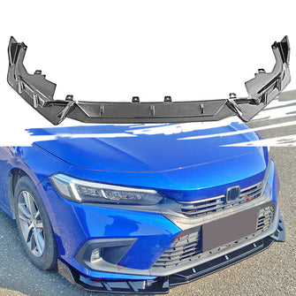 Carbon Style Front Bumper Lip Splitter Kit For 2023+ Honda Civic Hatchback Sedan