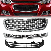 3PCS Front Upper Grille Center Lower Grill for Chevrolet Malibu 2014-2016