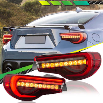 VLAND LED Tail Light Assembly Sequential Lamps Red for Toyota 86/Subaru BRZ 2012-2020