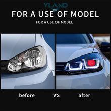 Pair LED Headlights Demon Head Lamps Sequential for VW Golf6 MK6 TDI TSI GTD LPG 2010-2013