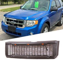 Black Front Bumper Upper Grille Radiator w/ Light Fits For 2008-2012 Ford Escape / Kuga