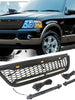 Black Front Bumper Upper Grille Grill W/Light Bar Fit For Ford Explorer 2002-2005