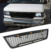 Black Front Bumper Upper Grille w/ LED Lights fit for 2003-2007 Ford E150 E250 E350