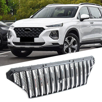 Front Bumper Upper Grille w/ Camera Hole fit for 2019 2020 Hyundai Santa Fe