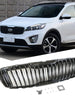 Black / Chrome Front Bumper Grille Upper Grill Vertical Fits for KIA Sorento 2015-2017