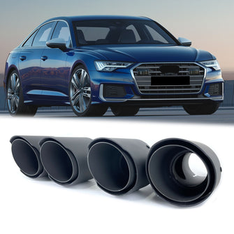 60mm Matte Carbon Fiber Exhaust Tips Muffler Tailpipe for Audi A4 A5 A6 A7