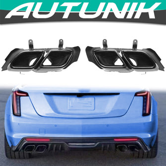 Black Exhaust Tips Tailpipe for Cadillac CT5 2020-2023