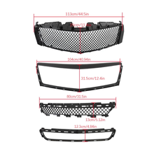 Black Front Upper Grille + Lower Grill w/ Frame for Cadillac XTS 2013-2017