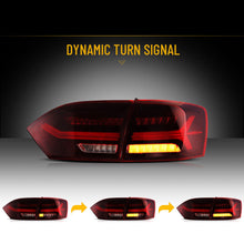 Red LED Tail Lights For 2011-2014 Volkswagen VW Jetta MK6 W/Sequential Signal Turn