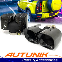 Pair for 2020-2026 Land Rover Defender 90/110 3.0L Black Quad Exhaust Tips Kahn Style