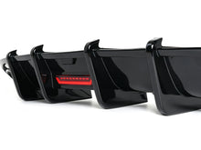For 2017-2019 Audi A5 S-line S5 B9 Rear Bumper Diffuser Gloss Black w/ LED light