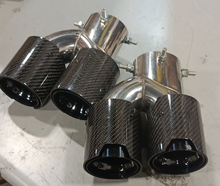 Black Carbon Fiber Stainless Exhaust Tips For 2019-2025 BMW G20 M340i G42 M440i G23 G26 M220i