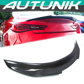 Real Carbon Fiber Rear Trunk Spoiler Wing PSM Style For Infiniti Q60 2017-2022