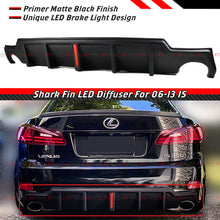 Matte Black For 2006-2013 Lexus IS250 IS350 Rear Bumper Diffuser w/ LED Brake Light