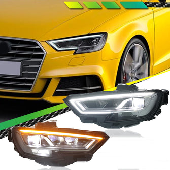 LED DRL Sequential Projector Headlights Assembly for Audi A3 S3 2017-2020