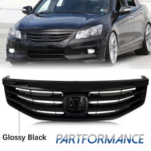 For 2011 2012 Honda Accord Gloss Black Front Bumper Upper Grille Mesh Grill