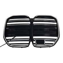 For 2021-2026 BMW 4 Series G22 G23 430i M440i Coupe Gloss Black Front Bumper Grille w/ LED Light