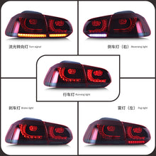 VLAND LED Tail Lights Assembly Brake Lamps Turn Signal for Volkswagen Golf 6 2010-2014