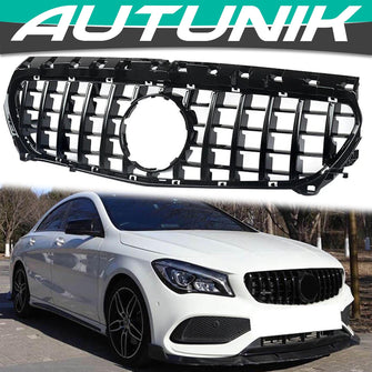 Gloss Black GTR Front Grille Bumper Grill For Mercedes CLA W117 C117 CLA 250 2013-2016