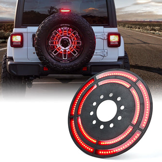 14" Spare Tire Brake Light LED 3rd Rear Wheel Lamp For 2007-2022+ Jeep Wrangler JK JL