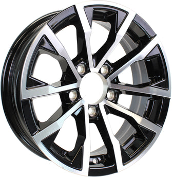 15" X 5" Aluminum Trailer Wheel 5 Lug 4.5 Center Edge Black Rim