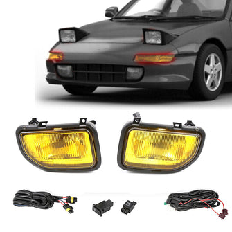 Pair Yellow Front Bumper Driving Fog Lights Lamps Kit For Toyota MR2 1991-1995